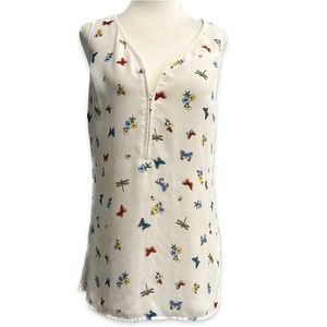 Thyme XS Sleeveless Zipper Butterfly 🦋 Top